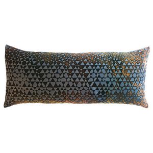 Kevin O'Brien Studio Triangles Velvet Decorative Pillow - Copper Ivy.