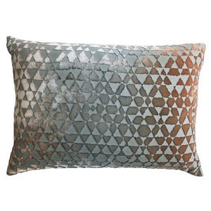 Kevin O'Brien Studio Triangles Velvet Decorative Pillow - Gunmetal.