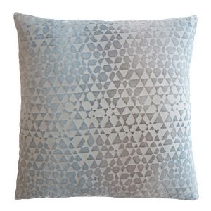 Kevin O'Brien Studio Triangles Velvet Decorative Pillow - Robins Egg.