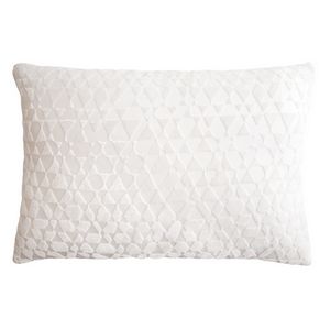 Kevin O'Brien Studio Triangles Velvet Decorative Pillow - White.
