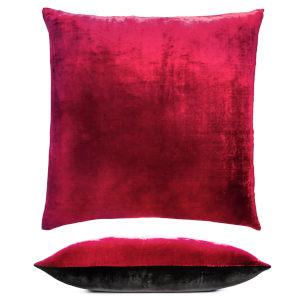 Kevin O'Brien Studio - Two Tone Ombre Velvet Decorative Pillow - Shark/Raspberry (20x20).