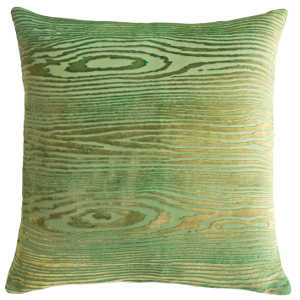 Kevin O'Brien Studio - Woodgrain Velvet Decorative Pillow - Grass.
