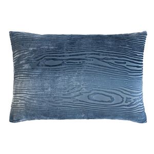 Kevin O'Brien Studio - Woodgrain Velvet Decorative Pillow - Denim.