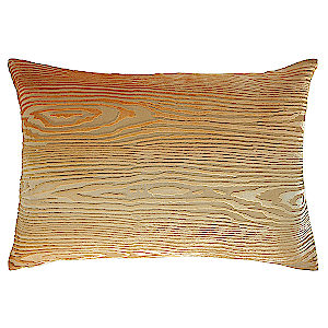 Kevin O'Brien Studio - Woodgrain Velvet Decorative Pillow - Gold/Beige.