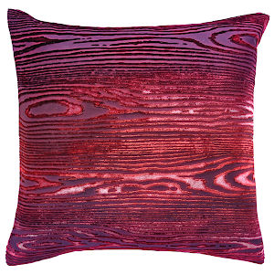Kevin O'Brien Studio - Woodgrain Velvet Decorative Pillow - Raspberry.