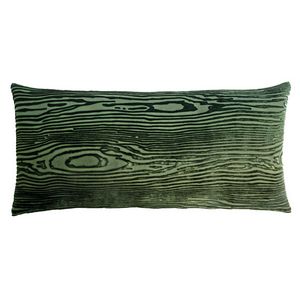 Kevin O'Brien Studio - Woodgrain Velvet Decorative Pillow - Evergreen (12x24).
