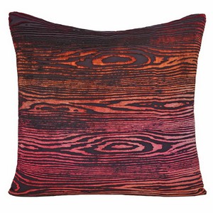 Kevin O'Brien Studio - Woodgrain Velvet Decorative Pillow - Wildberry.
