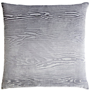 Kevin O'Brien Studio - Woodgrain Velvet Decorative Pillow - Silver Gray.
