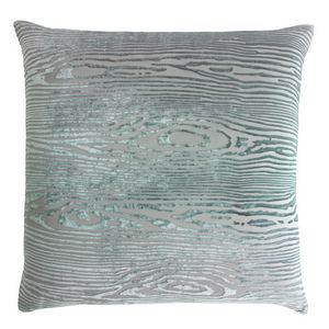 Kevin O'Brien Studio - Woodgrain Velvet Decorative Pillow - Jade.