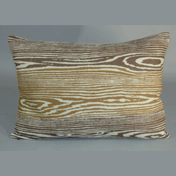 Kevin O'Brien Studio Woodgrain Printed Dec Pillow is 100% Linen.