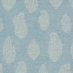 Leitner Qatif 50% Linen/50% Cotton Table Linen - Blue Fog.