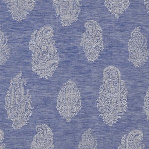 Leitner Qatif 50% Linen/50% Cotton Bedding - Delft Blue.