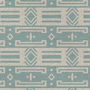 Leitner Serape Bedding Linen fabric sample -  Artic Blue