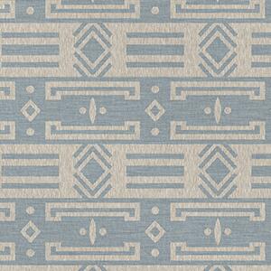 Leitner Serape Bedding Linen fabric sample -  Blue Fog