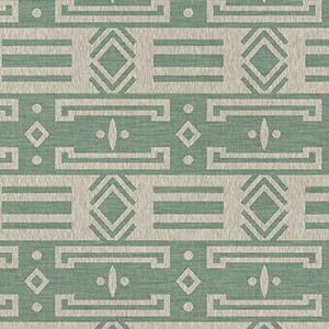 Leitner Serape Bedding Linen fabric sample -  Jade