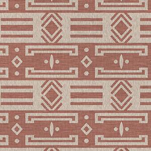Leitner Serape Bedding Linen fabric sample -  Rostrot