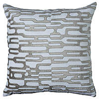 Lili Alessandra Christian White Linen/Platinum Velvet Decorative pillows.