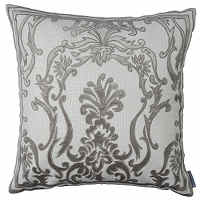 Lili Alessandra Louie Ivory Basket Weave/Platinum Velvet Decorative pillows.