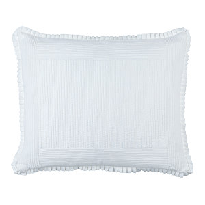 Lili Alessandra Battersea White Cotton Quilted Standard Size Pillow.