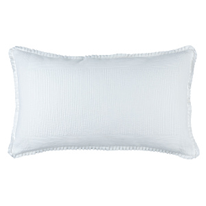 Lili Alessandra Battersea White Cotton Quilted King Pillow.