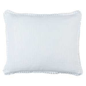 Lili Alessandra Battersea White Cotton Quilted Luxe Euro Pillow.