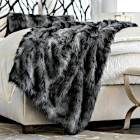  Lili Alessandra Faux Fur Decorative Pillows & Throw in Black