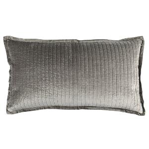 Lili Alessandra Aria Light Grey Matte Velvet Coverlets & Pillows - King Pillow