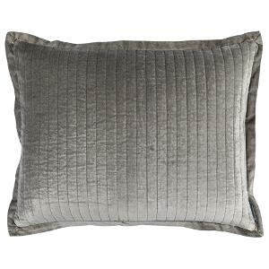 LILI ALESSANDRA ARIA QUILTED STANDARD PILLOW LT. GREY MATTE VELVET 20X26 (INSERT INCLUDED)