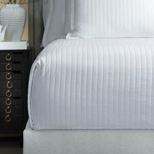ARIA QUILTED COVERLET WHITE MATTE VELVET by Lili Alessandra.