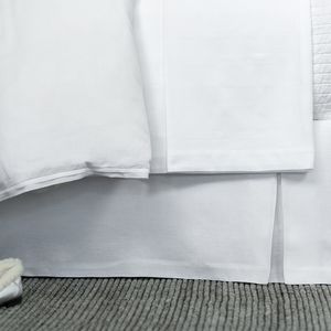 LILI ALESSANDRA BLOOM TAILORED BED SKIRT WHITE LINEN 3/22X86
