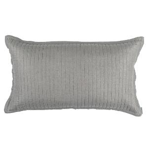LILI ALESSANDRA TESSA QUILTED KING PILLOW LT. GREY LINEN 20X36 (INSERT INCLUDED)
