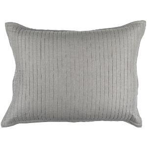 LILI ALESSANDRA TESSA QUILTED LUXE EURO PILLOW LT. GREY LINEN 27X36 (INSERT INCLUDED)