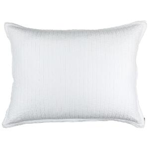 LILI ALESSANDRA TESSA QUILTED LUXE EURO PILLOW WHITE LINEN 27X36 (INSERT INCLUDED)