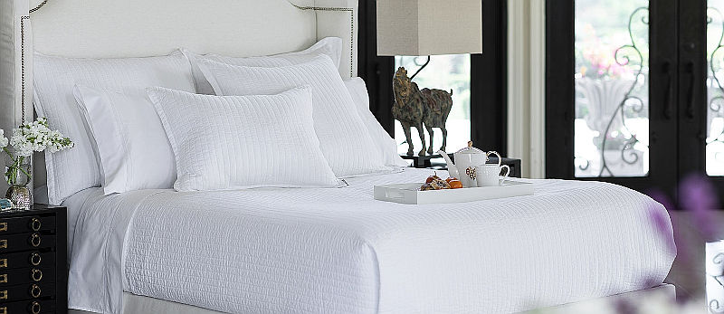 Lili Alessandra Tessa White Linen Coverlets & Pillows