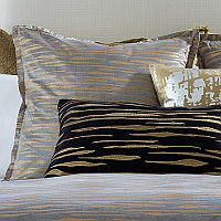 Lili Alessandra Zara Light Grey Matte Velvet with Gold Print Pillows