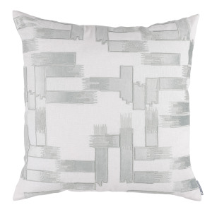 Lili Alessandra Capri Square Pillow White / Aquamarine 24x24