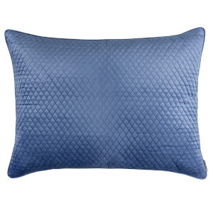 Valentina Quilted Luxe Euro Pillow Azure 27x36 by Lili Alessandra.