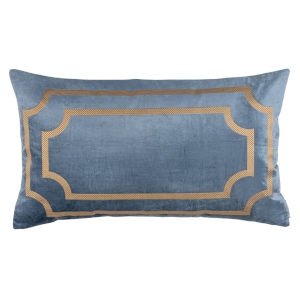 Lili Alessandra Soho Lg Rectangle Pillow Blue Gold Antique 18x30