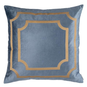 Lili Alessandra Soho Square Pillow Blue Gold Antique 24x24