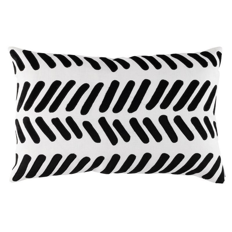 Lili Alessandra Peru Sm Rectangle Pillow White / Black 14x22