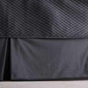 Lili Alessandra  Valentina Tailored Bed Skirt is made with Black Velvet. 