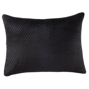 Valentina Luxe Euro Pillow Black 27X36  by Lili Alessandra.