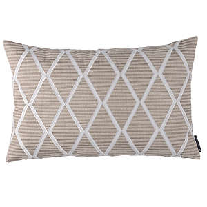 Lili Alessandra Brook Sm. Rect. Pillow Natural Linen w/White Linen Applique 14x22
