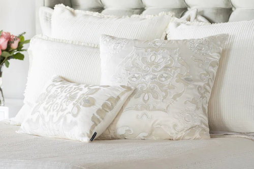 Lili Alessandra Morocco Ivory/Ivory Decorative Pillows 