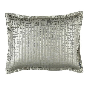 Lili Alessandra Jolie Quilted Standard Pillow Silver Velvet / Gold Print 20X26