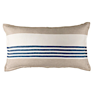 Lili Alessandra Newport King Pillow White Natural Blue 20X36 