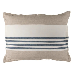 Lili Alessandra Newport Standard Pillow White Natural Blue 20X26