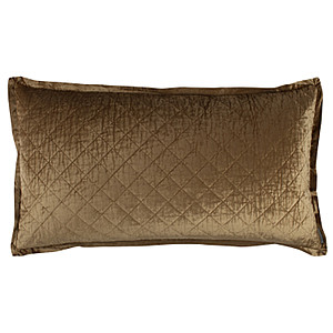 Lili Alessandra Chloe Diamond Quilted Straw Velvet Pillow -20x36