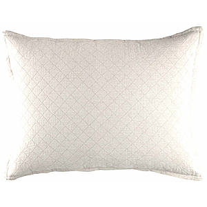 Lili Alessandra Emily 100% Linen Diamond Quilted White  Pillow - Luxe Euro