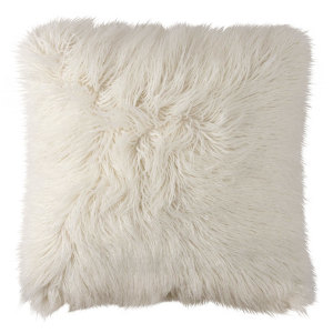 Coco Square Pillow White Faux Fur 24x24 by Lili Alessandra.
